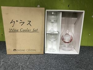 未使用　SASAKI CRYSTAL JAPAN カラフェ　セレーブル　ワイングラス　セット　冷酒　佐々木硝子　ワインクーラーセット　Wine Cooler set