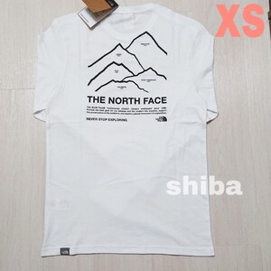THE NORTH FACE ノースフェイス 長袖 ロンT ロング tシャツ 白 ホワイト ピークス Peaks 海外XSサイズ