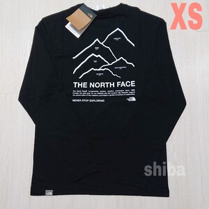 THE NORTH FACE ノースフェイス 長袖 ロンT ロング tシャツ 黒 ブラック ピークス Peaks 海外XSサイズ