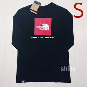THE NORTH FACE ノースフェイス 長袖 ロンT ロング tシャツ 海外限定 ブラック 黒 レッドボックス 海外Sサイズ