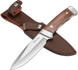 ☆新品☆SWISS+TECH ナイフ シースナイフ アウトドアナイフ キャンプナイフ フルタング構造 天然ウッドハンド