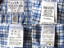 未使用 極美品 Frank&Eileen フランク&アイリーン イタリア製生地使用 BARRY 開襟 チェックシャツ XXS ブルー USA製 サザビーリーグ正規品_画像10