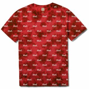 USA正規品 【S】 HUF ハフ 総柄 ドメスティック マリエッタ 半袖 Ｔシャツ TIEDYE タイダイ 赤 ストリート 綿100% ヴィンテージ 新品