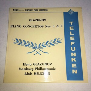 TELEFUNKEN 英盤 エレーナ・グラズノフ(P) グラズノフ：ピアノ協奏曲第1＆2番 MONO