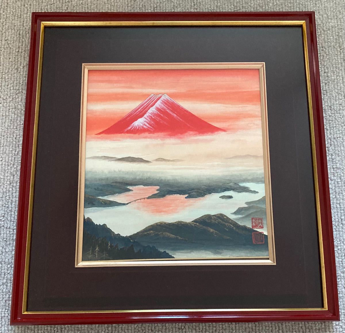 水墨画】三水公平/雪の清水寺/世界遺産/京都/真作/墨絵/絵画/額付き
