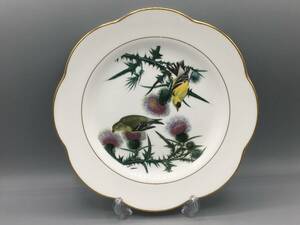 ロイヤルウースター 鳥 アザミ フリル 金彩 飾り皿 絵皿 皿 ①①① ** (763)