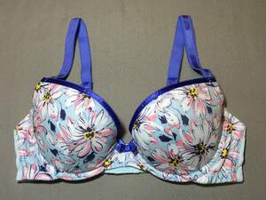  tag equipped Wacoal A by Anne fiA by amphi D65 bra floral print ribbon flower blue blue 