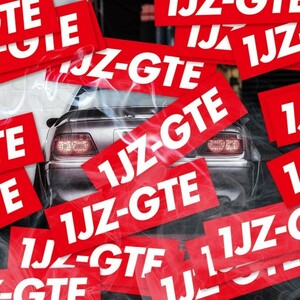 1JZ-GTE RED STICKER - ステッカー / JDM USDM チェイサー マーク2 クレスタ クラウン カスタム ドリフト