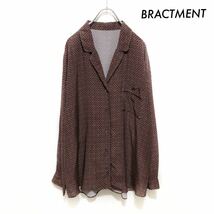 BRACTMENT ブラクトメント★ipeker パイピングシャツ 長袖 総柄 ブラウン 茶色_画像1