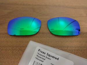 ★オークリー Fives Squared ファイブ スクエアード 用 カスタム偏光レンズ GREEN Polarized 新品 FIVE　OO9238 ファイブス　