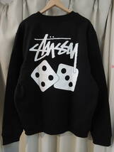 STUSSY ステューシー DICE CREW ブラック Lサイズ 最新 人気商品_画像1