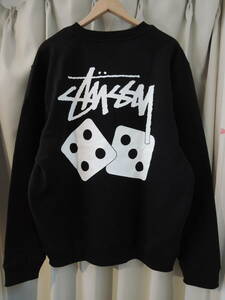 STUSSY Stussy DICE CREW black L size newest popular commodity 