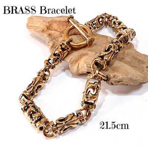 4057 BRASS brass lily roll bracele 21.5cm/7mm brass made lily 100 .. . chapter antique Gold unisex gothic stylish 