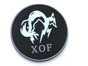FOXHOUND サバイバルゲーム ハロウィンコスプレ ミリタリーパッチ ベルクロワッペン 刺繍タイプ E196T3 シルバー