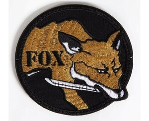 FOXHOUND サバイバルゲーム ハロウィンコスプレ ミリタリーパッチ ベルクロワッペン 刺繍タイプ E196T4 ブラック