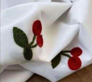 生地/薄手31、刺繍さくらんぼ