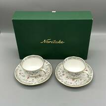 【送料無料】 正規品/新品未使用/ノリタケ/Noritake/花更紗碗皿ペア/ティーカップ/コーヒーカップ/２客セット/Y6546G/4409/食器 (029)_画像2