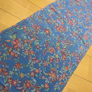 ★着物ハギレ 更紗縮緬 ブルーグレー★ 161縮緬 ちりめん つまみ細工 正絹 古布 つるし雛 アンティーク