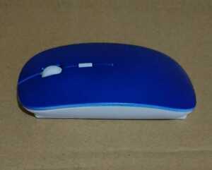 超極薄 USB 光学式 マウス 軽量 V-RAYS-30(ブルー)単4電池２個サービス