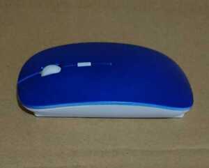 超極薄 USB 光学式 マウス V-RAYS-30(ブルー)単4電池2個サービス