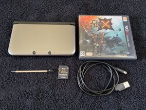 ニンテンドー3DS LL シルバーxブラック+モンスターハンターX Nintendo 3DS LL
