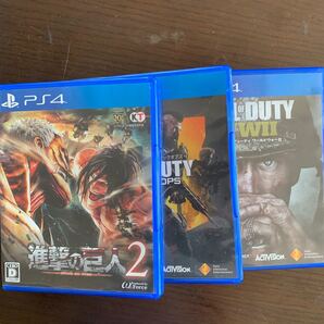 PS4 ソフトまとめ売り 進撃の巨人2 COD WW2 COD BO4