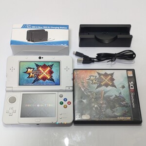 Newニンテンドー3DS 充電器 ソフト MHX ホワイト ブルー