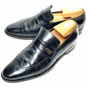  быстрое решение *GUCCI* мужской 40E≒25cm G Mark wing chip Loafer Gucci платье натуральная кожа черный чёрный туфли без застежки кожа обувь кожа обувь бизнес 