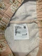 UNIQLO BABY ポール & ジョー 438358 UT（グラフィックTシャツ・半袖）10 PINK & 440542 レギンス（7分丈）10 PINK USED ユニクロ PAUL&JOE_画像3