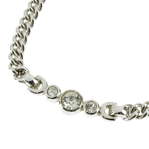 Christian Dior Line Каменное ожерелье Серебряное A500-0-01248
