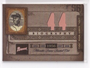 【ジャージナンバー】2005 Donruss Playoff Biography 44 Career HR Hank Aaron ハンク・アーロン