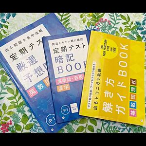 【新品未使用】進研ゼミ 中1 定期テスト 暗記BOOK、厳選予想問題、解き方ガイドBOOK　全3冊