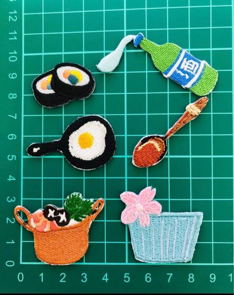 アイロンワッペン 刺繍ワッペン 刺繍大人 晩酌 鍋セット