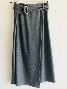 ロングスカート タイトスカート 巻きスカート グレー