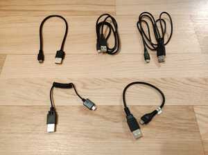 microUSB/USBケーブル 5本セット