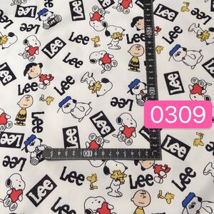 0309/スヌーピーLeeコラボ生地超撥水 布生地 ハギレ ハンドメイド