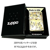 ジッポ ライター 唐草 ゴールド＆ブラック ZIPPO ロゴ 彫刻 ブラスイブシ 黒差し 金黒 プレート貼り ツートーン鍍金 おしゃれ ギフト_画像6