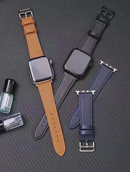 Apple Watch革交換バンド 38/40/41MM アップルウォッチバンド ブラウン色 ブラック、ネイビー 高品質 大人気3本セット