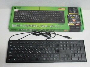 ◆SANWA サンワサプライ SKB-SL16BK USBスリム キーボード/中古
