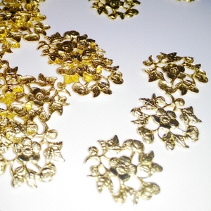 8 sheets insertion 15mm flower ... parts pedestal setting fili Gree Gold 