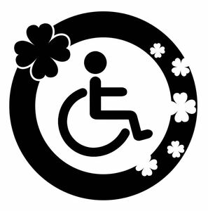  cutting sticker wheelchair four . leaf clover crime prevention seat car out 