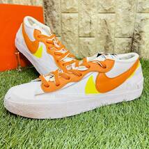 即決 サカイ × ナイキ ブレーザー ロー NIKE×SACAI BLAZER LOW コラボ スニーカー 白 ホワイト オレンジ 28.0cm 送料込み DD1877-100_画像2