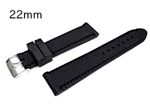 [22mm wristwatch belt / band ] black black tire to red pattern silicon Raver military series from diver series till 