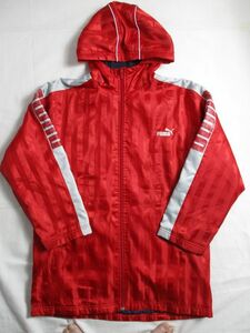 BC811[PUMA] Puma lining fleece with cotton Logo embroidery * print short bench coat man . red 150