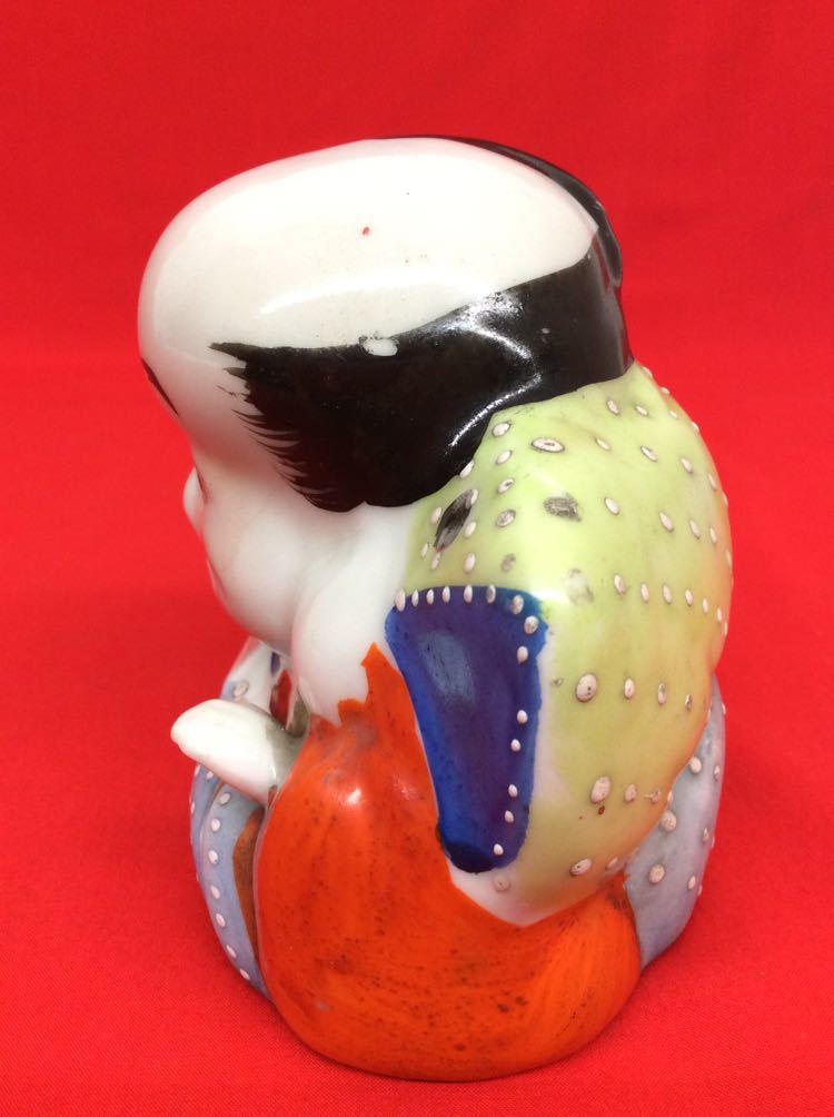 時代物【 福助人形】 フクスケ陶器製中古品商売繁盛縁起物開運招福武運