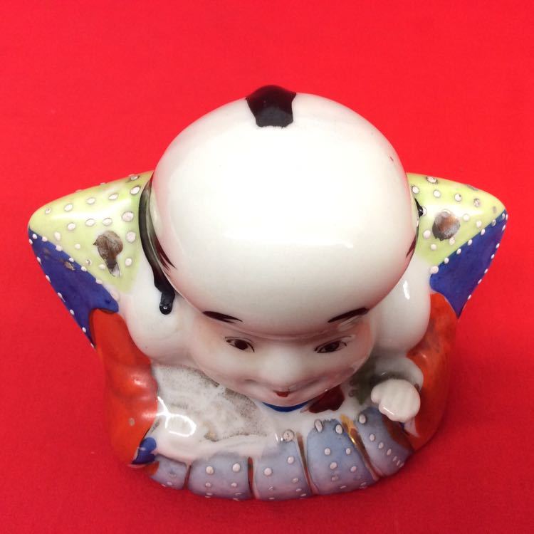 時代物【 福助人形】 フクスケ陶器製中古品商売繁盛縁起物開運招福武運