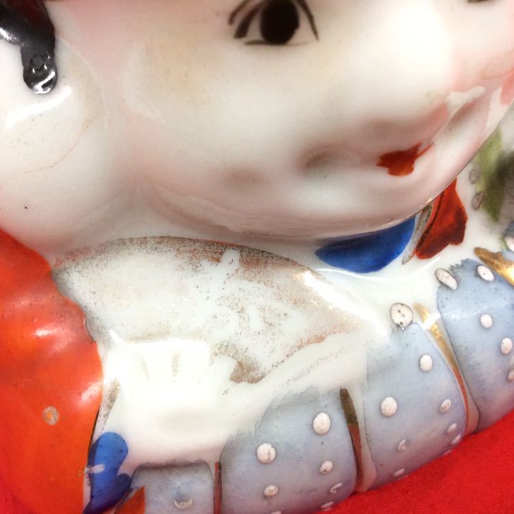 時代物【 福助人形】 フクスケ陶器製中古品商売繁盛縁起物開運招福武運