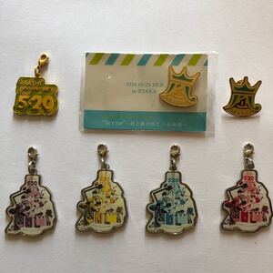 嵐 ツアーグッズ 中古品7点セット Anniversary Tour 5×20 チャーム5点 & 君僕ピンバッジ2点