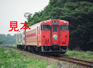 鉄道写真、645ネガデータ、135541610008、キハ40系（1004）（烏山線全線祝開通80周年ヘッドマーク）JR烏山線、宝積寺～下野花岡2003.05.22