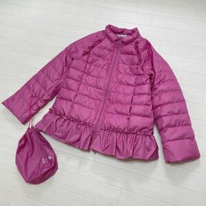  Kumikyoku Kumikyoku Kids girl frill down coat down jacket down 90% pink portable carrying size 150 beautiful goods 